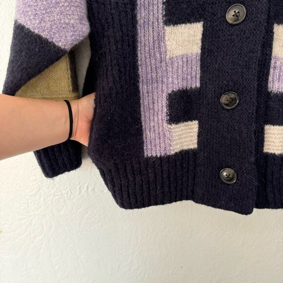 Closed Colorblocked Alpaca Wool Blend Oversized Cardigan - Picture 9 of 16